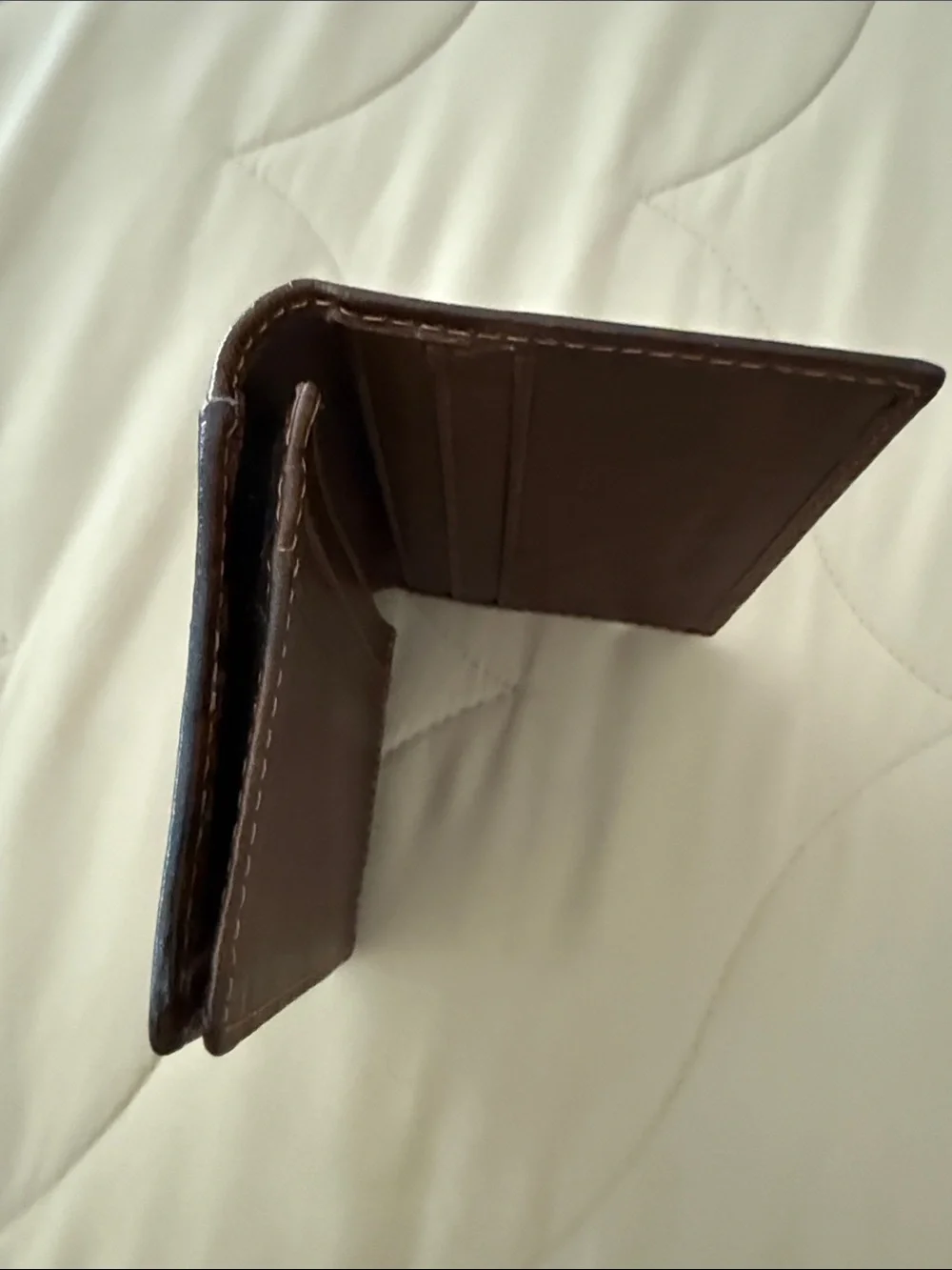 Genuine Leather Men's Bifold Wallet - Dark Brown